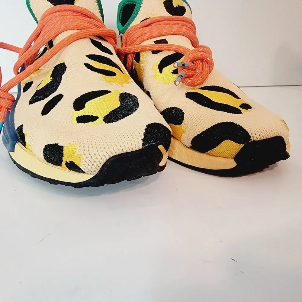 Adidas x Pharrell NMD Hu 'Animal Print' Sneakers Pulse Amber Size 9